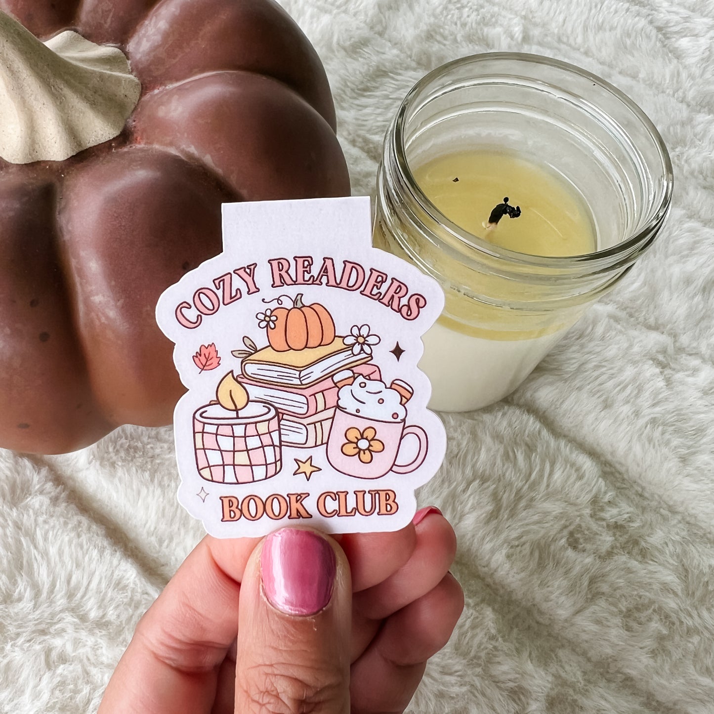 Cozy Readers Book Club Magnetic Bookmark