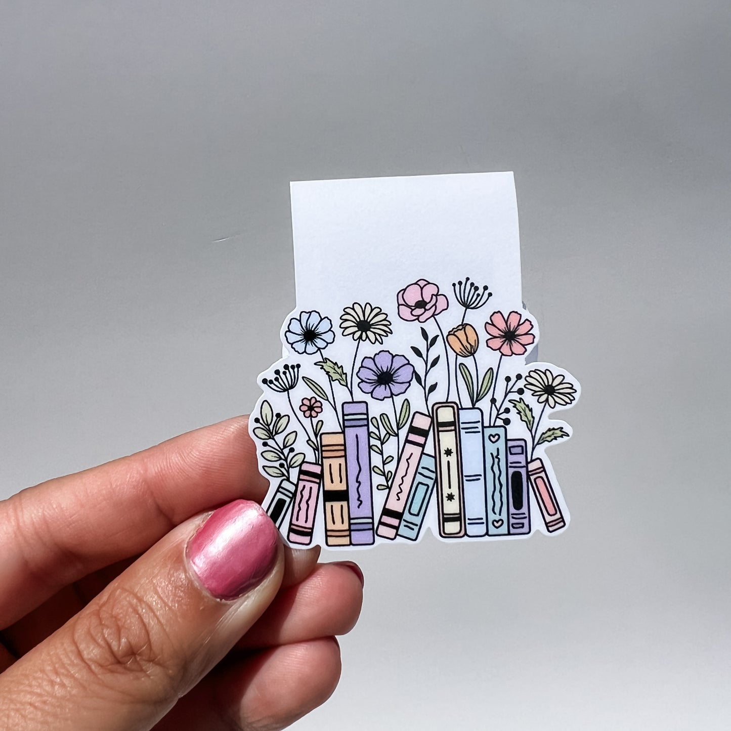 Floral Book Stack Magnetic Bookmark