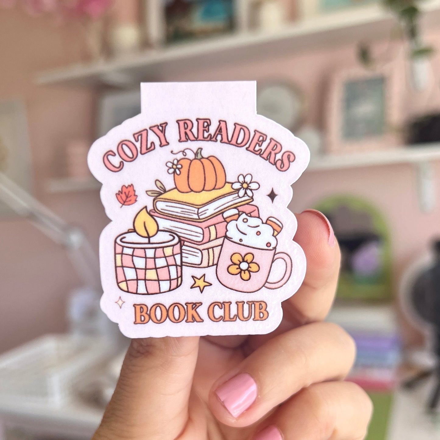 Cozy Readers Book Club Magnetic Bookmark