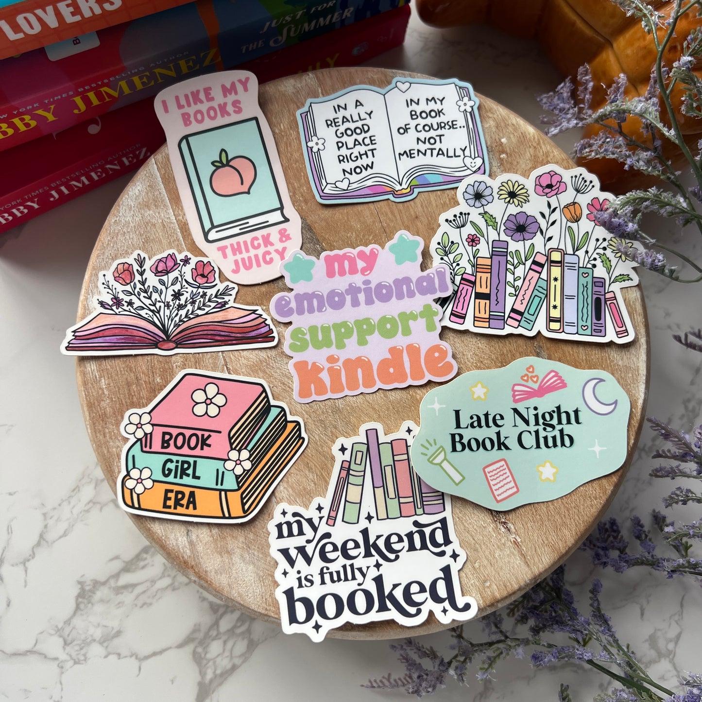 Floral Book Stack Sticker