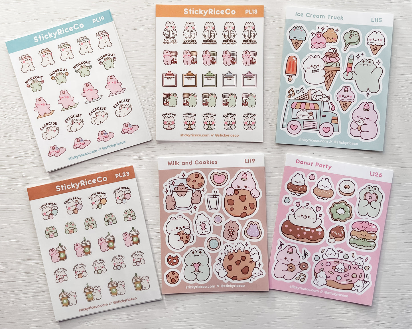 Exercise Workout Sticker Sheet - @stickyriceco