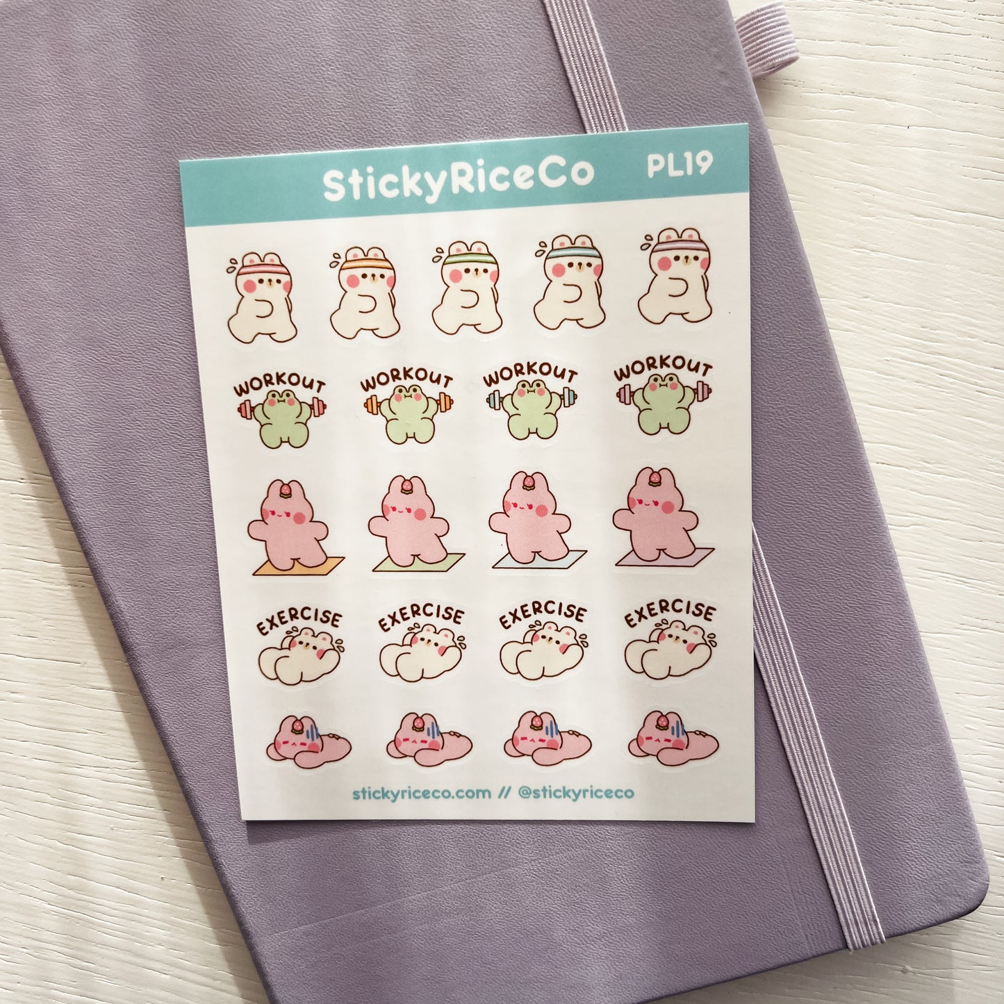 Exercise Workout Sticker Sheet - @stickyriceco
