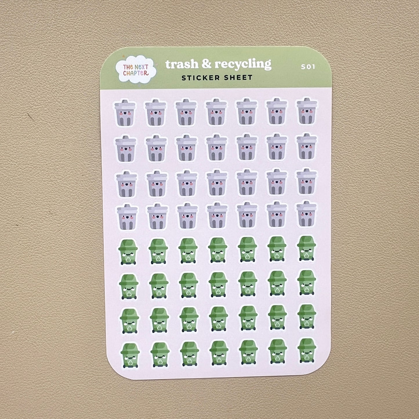 S01 Trash & Recycling Sticker Sheet