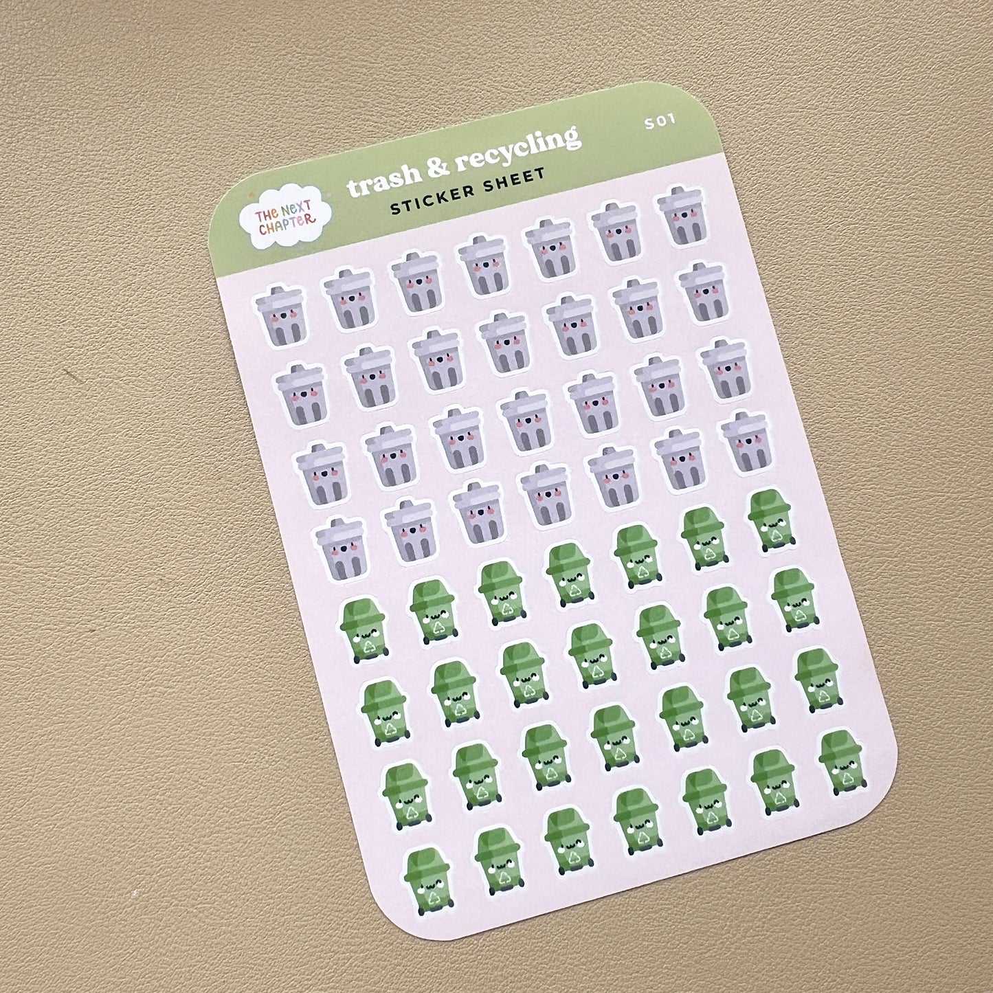 S01 Trash & Recycling Sticker Sheet