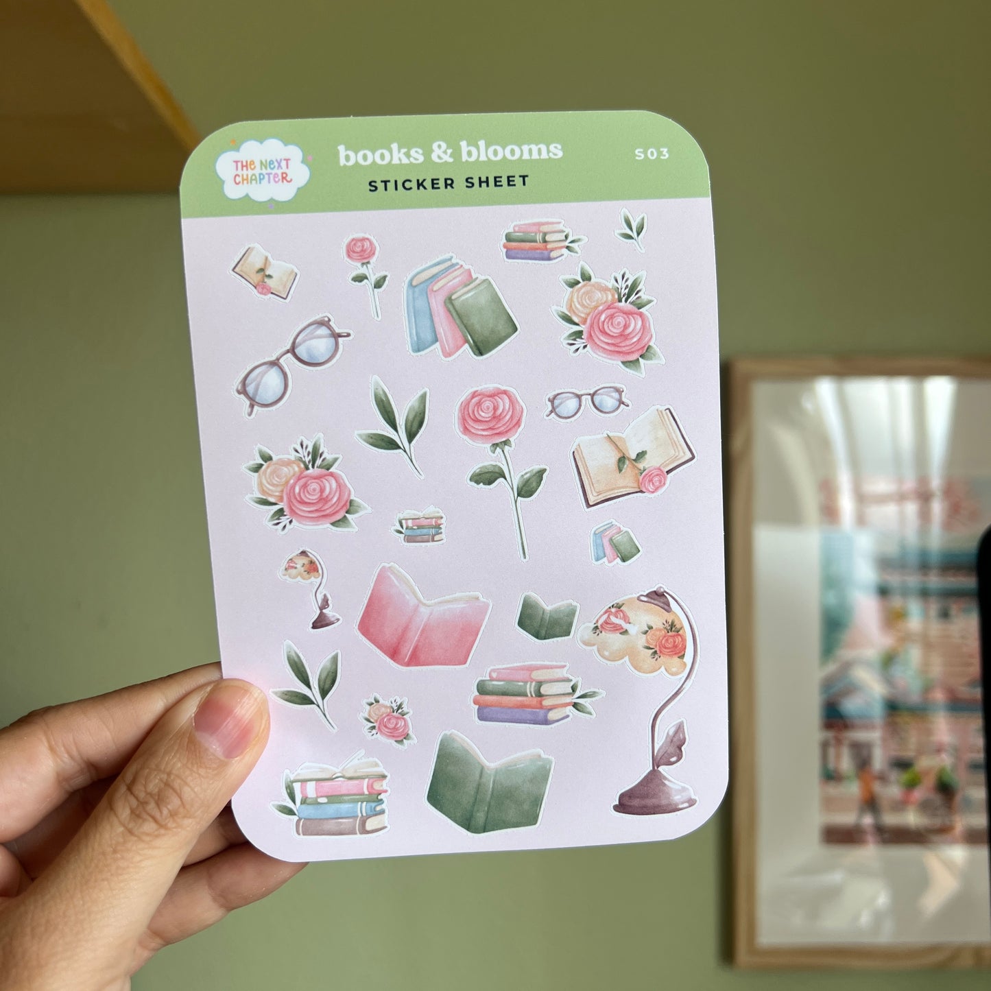S03 Books & Blooms Sticker Sheet