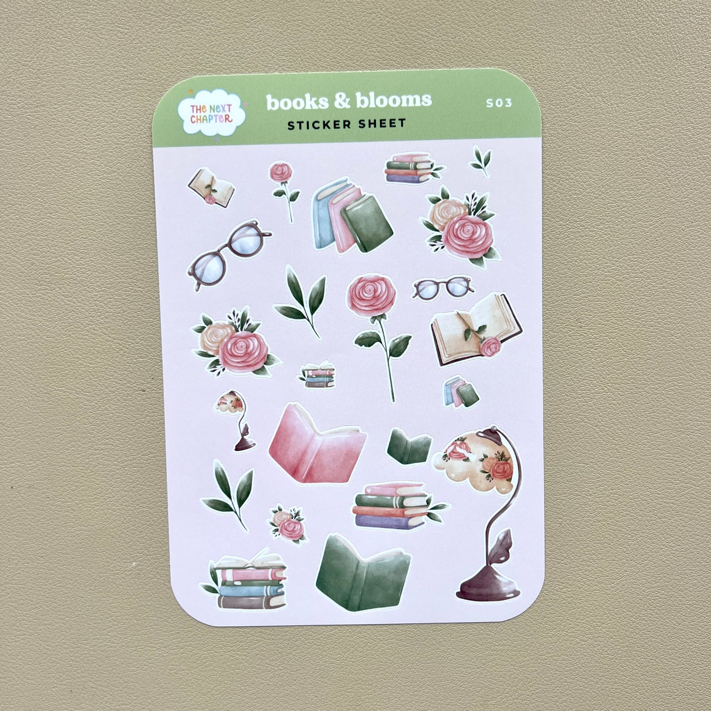 S03 Books & Blooms Sticker Sheet