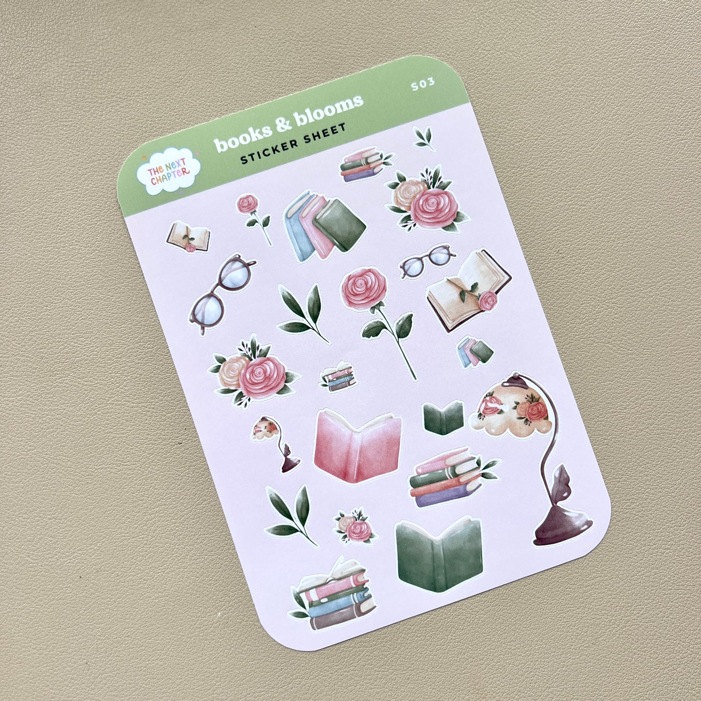 S03 Books & Blooms Sticker Sheet