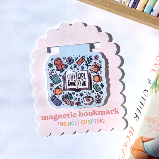 Cozy Girl Book Club Magnetic Bookmark