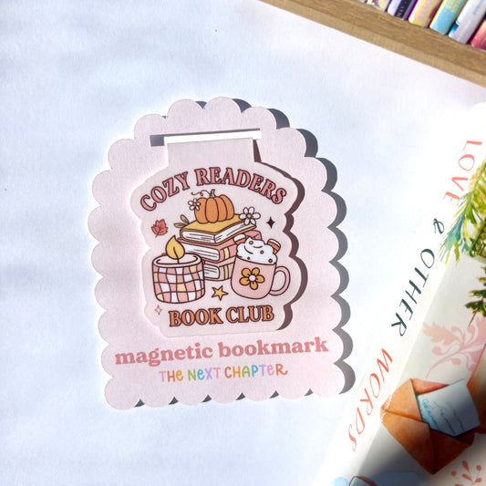 Cozy Readers Book Club Magnetic Bookmark